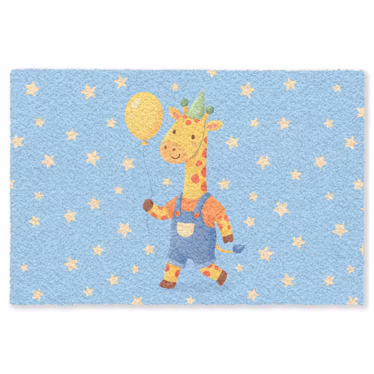 Vloerkleed - Dieren - Giraffe - Ballon - Feest - Kinderkamer — 1