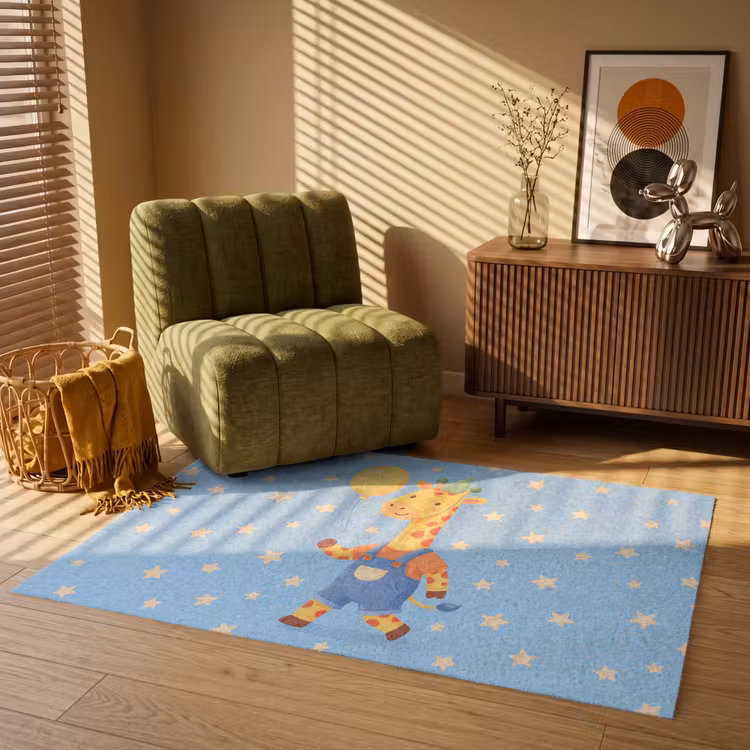 Vloerkleed - Dieren - Giraffe - Ballon - Feest - Kinderkamer — 2