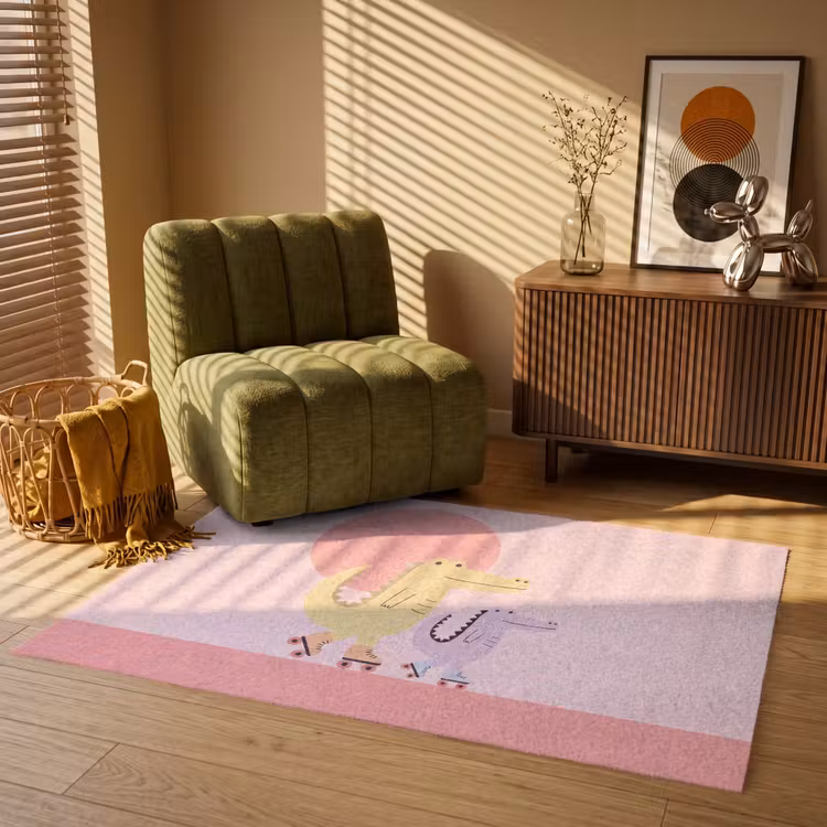 Vloerkleed - Dieren - Skaten - Illustratie - Speels - Roze — 2