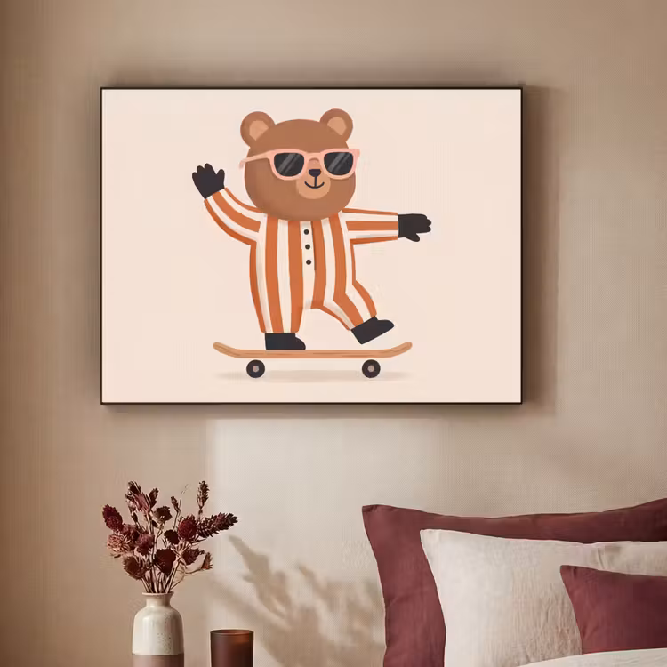 Art Frame - Dieren - Skateboard - Spel - Cartoon - Roze — 3