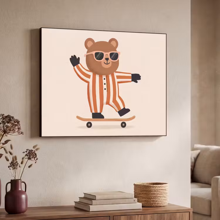 Art Frame - Dieren - Skateboard - Spel - Cartoon - Roze — 7