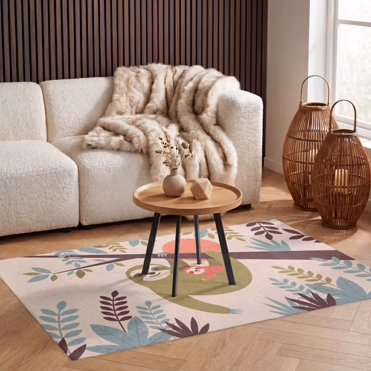 Vloerkleed - Dieren - Moeder - Baby - Natuur - Groen — 3
