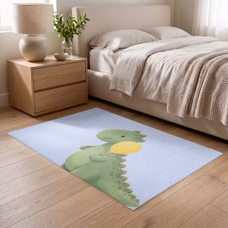Vloerkleed - Dinosaurus - Ballon - Kinderkamer - Illustratie - Groen — 5