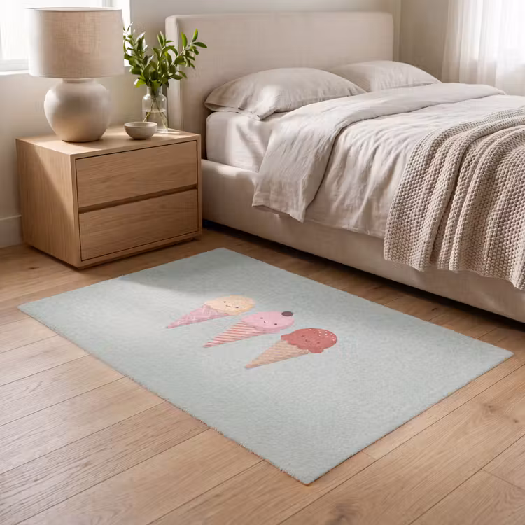 Vloerkleed - IJs - Hoorntjes - Eten - Illustratie - Vrolijk — 5