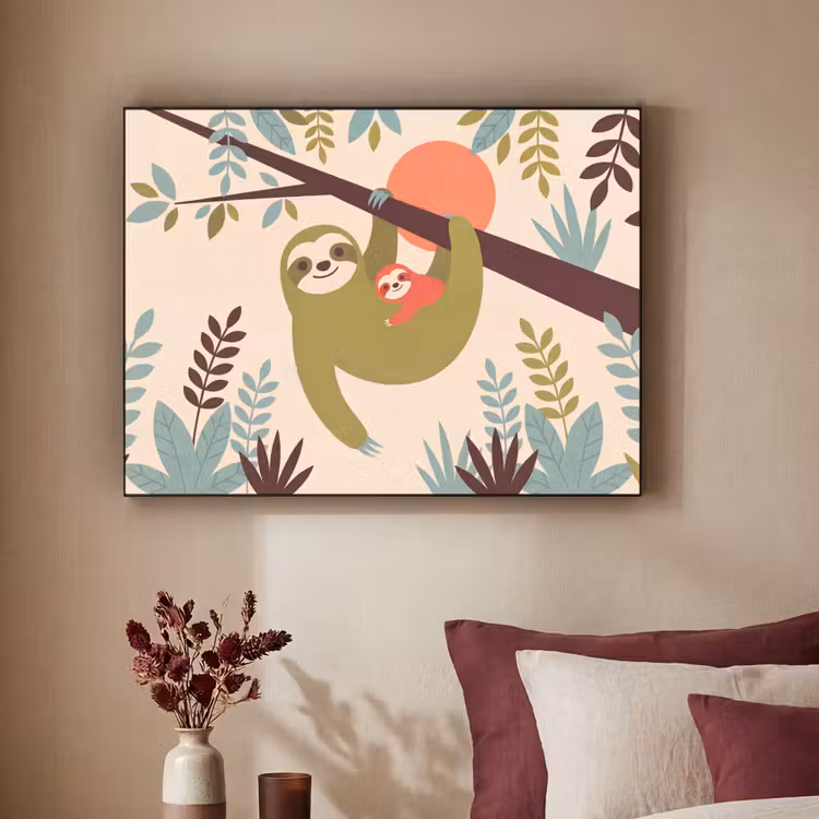 Art Frame - Dieren - Moeder - Baby - Natuur - Groen — 3