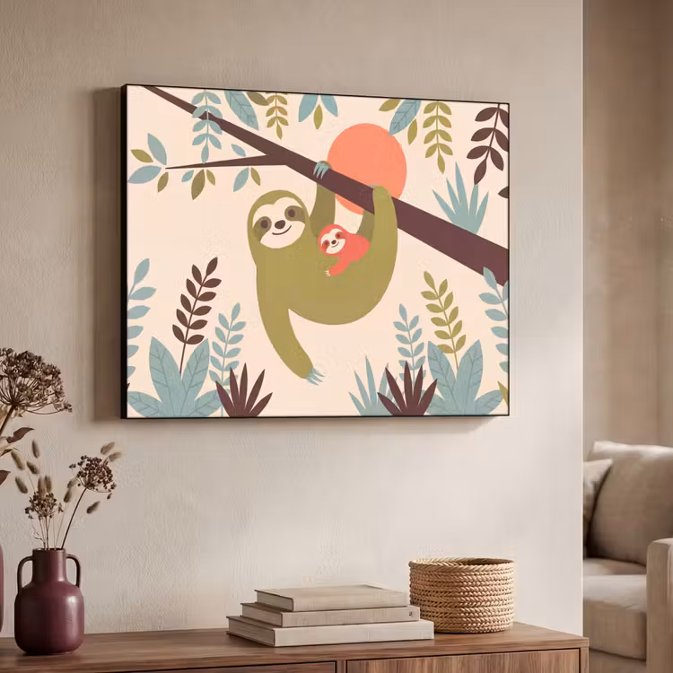 Art Frame - Dieren - Moeder - Baby - Natuur - Groen — 7