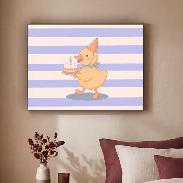 Art Frame - Vogel - Feest - Taart - Kinder - Illustratie — 3