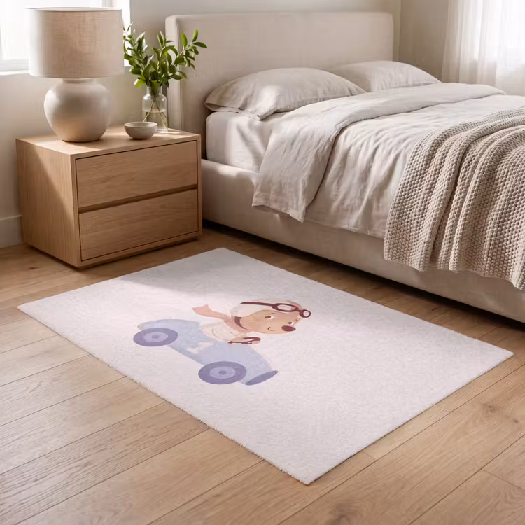 Vloerkleed - Beer - Auto - Kinderkamer - Cartoon - Speels — 5