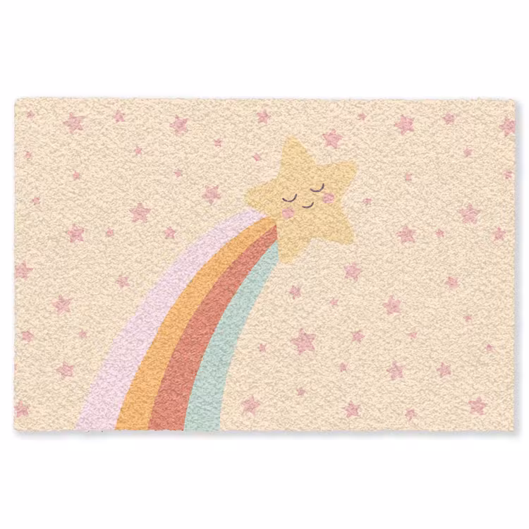 Vloerkleed - Ster - Regenboog - Nacht - Illustratie - Pastel — 1