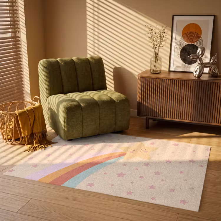 Vloerkleed - Ster - Regenboog - Nacht - Illustratie - Pastel — 2