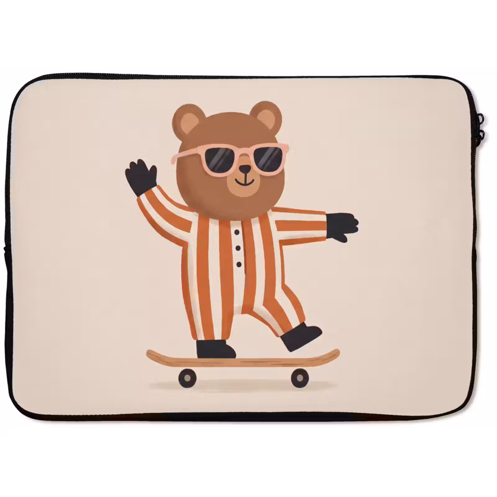 Laptophoes - Dieren - Skateboard - Spel - Cartoon - Roze — 1