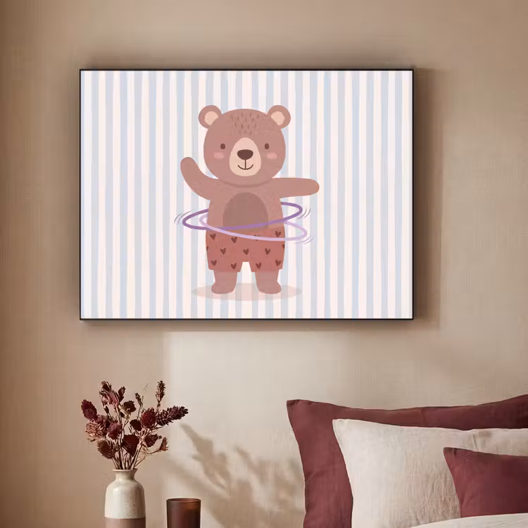 Art Frame - Beer - Hoepel - Kinderkamer - Illustratie - Bruin — 3