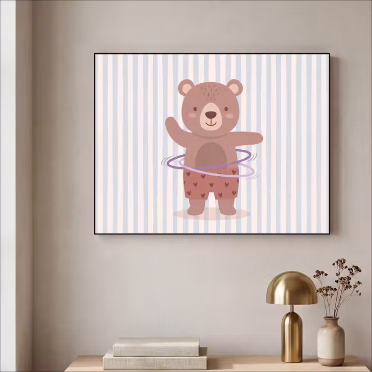Art Frame - Beer - Hoepel - Kinderkamer - Illustratie - Bruin — 5