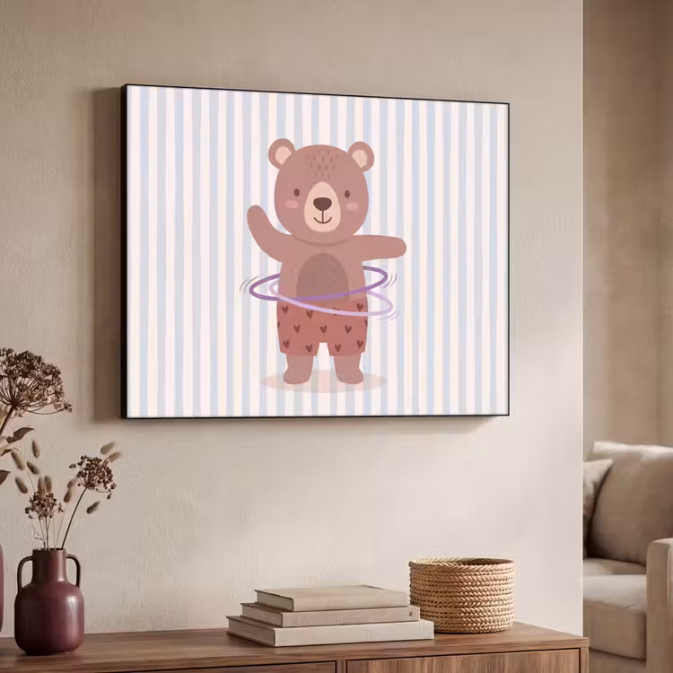 Art Frame - Beer - Hoepel - Kinderkamer - Illustratie - Bruin — 7