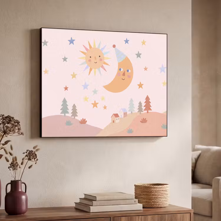 Art Frame - Zon - Maan - Sterren - Kinderkamer - Pastel — 7