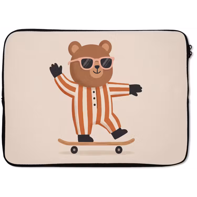 Laptophoes - Dieren - Skateboard - Spel - Cartoon - Roze — 1