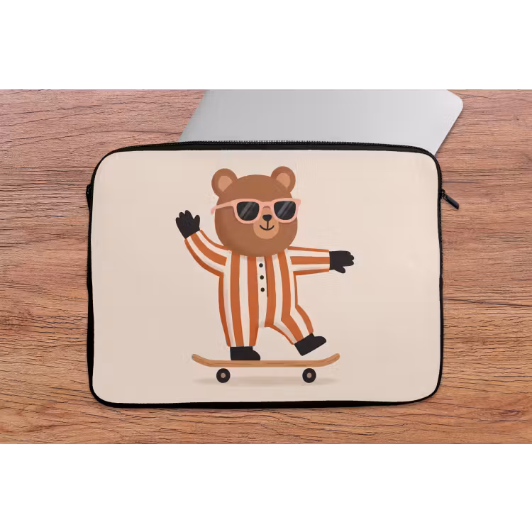 Laptophoes - Dieren - Skateboard - Spel - Cartoon - Roze — 2