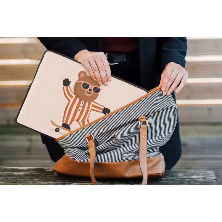 Laptophoes - Dieren - Skateboard - Spel - Cartoon - Roze — 4