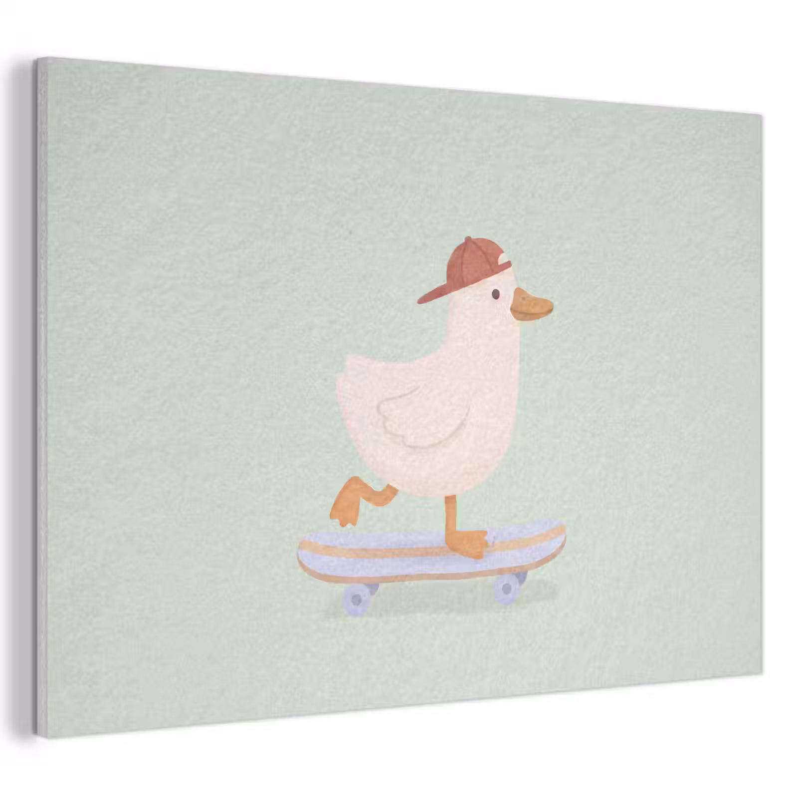 Akoestisch schilderij - Vogel - Skateboard - Dieren - Cartoon - Speels — 1
