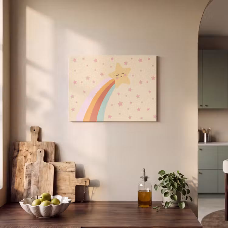 Akoestisch schilderij - Ster - Regenboog - Nacht - Illustratie - Pastel — 4