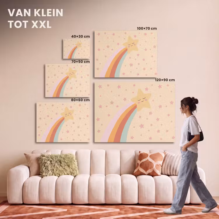 Akoestisch schilderij - Ster - Regenboog - Nacht - Illustratie - Pastel — 7