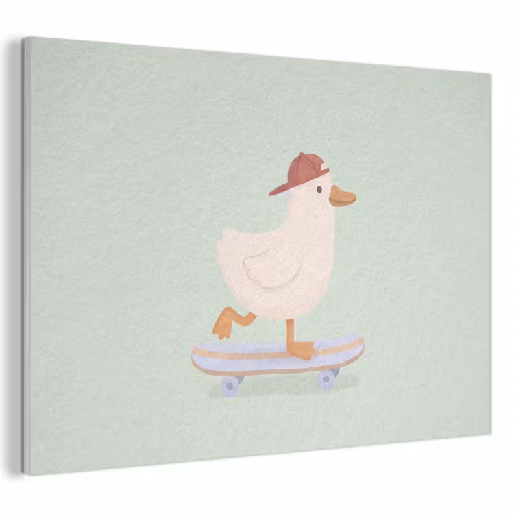 Akoestisch schilderij - Vogel - Skateboard - Dieren - Cartoon - Speels — 1