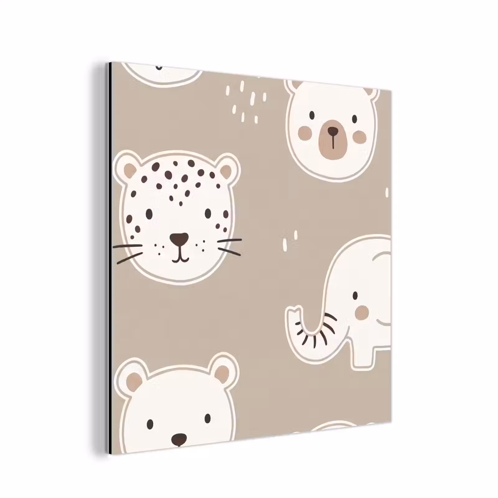 Aluminium schilderij - Dieren - Patroon - Illustratie - Modern - Beige — 1