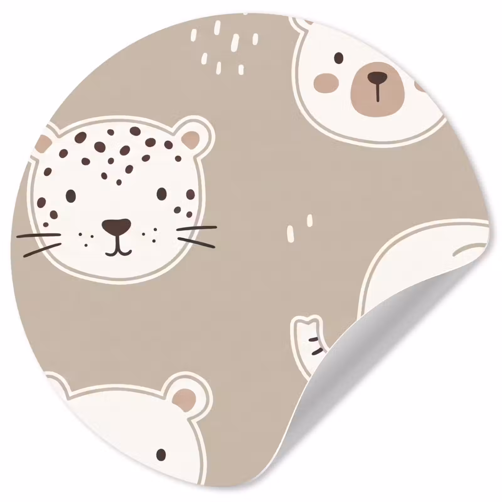 Behangcirkel - Dieren - Patroon - Illustratie - Modern - Beige — 1