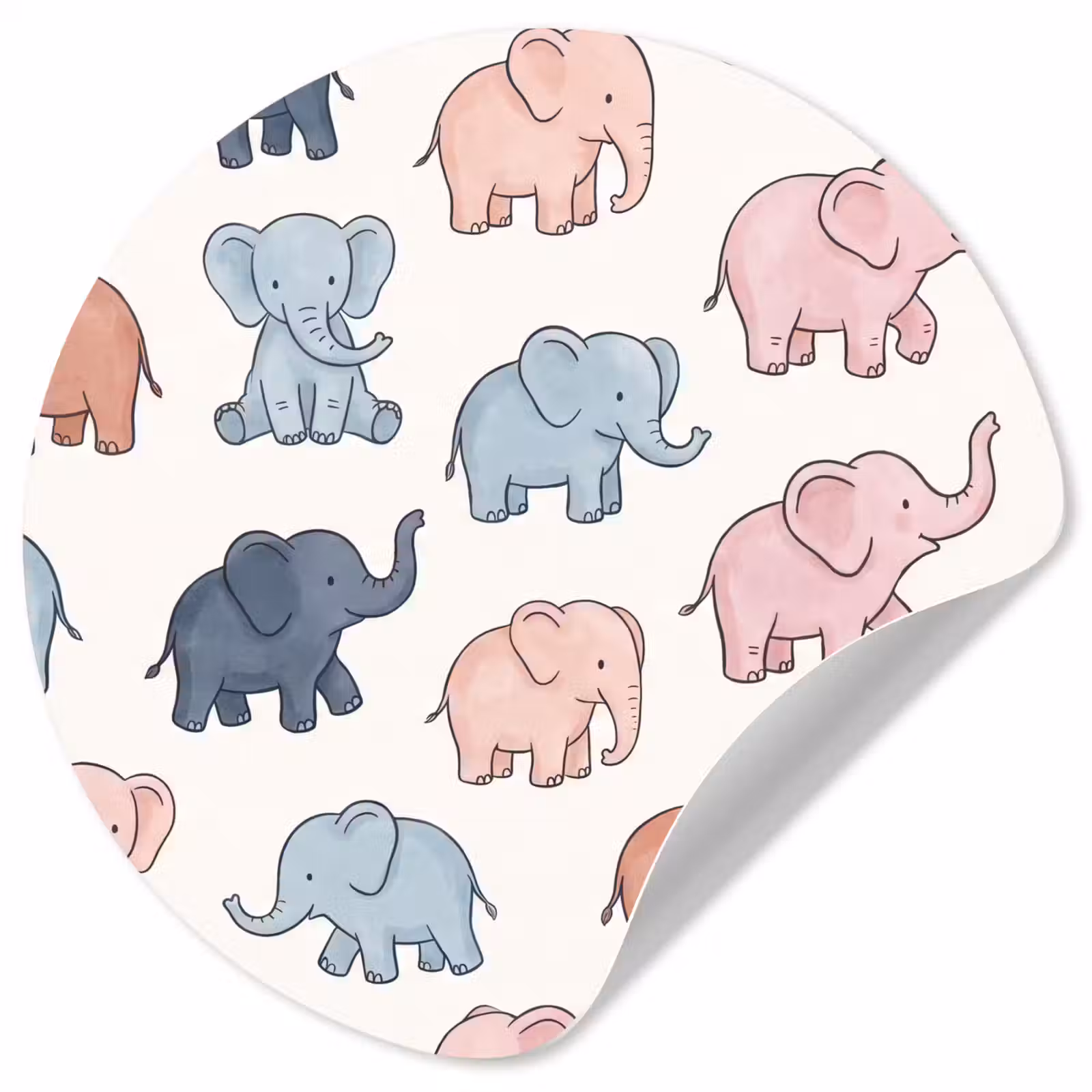 Behangcirkel - Dieren - Patroon - Kinderkamer - Pastel - Speels — 1