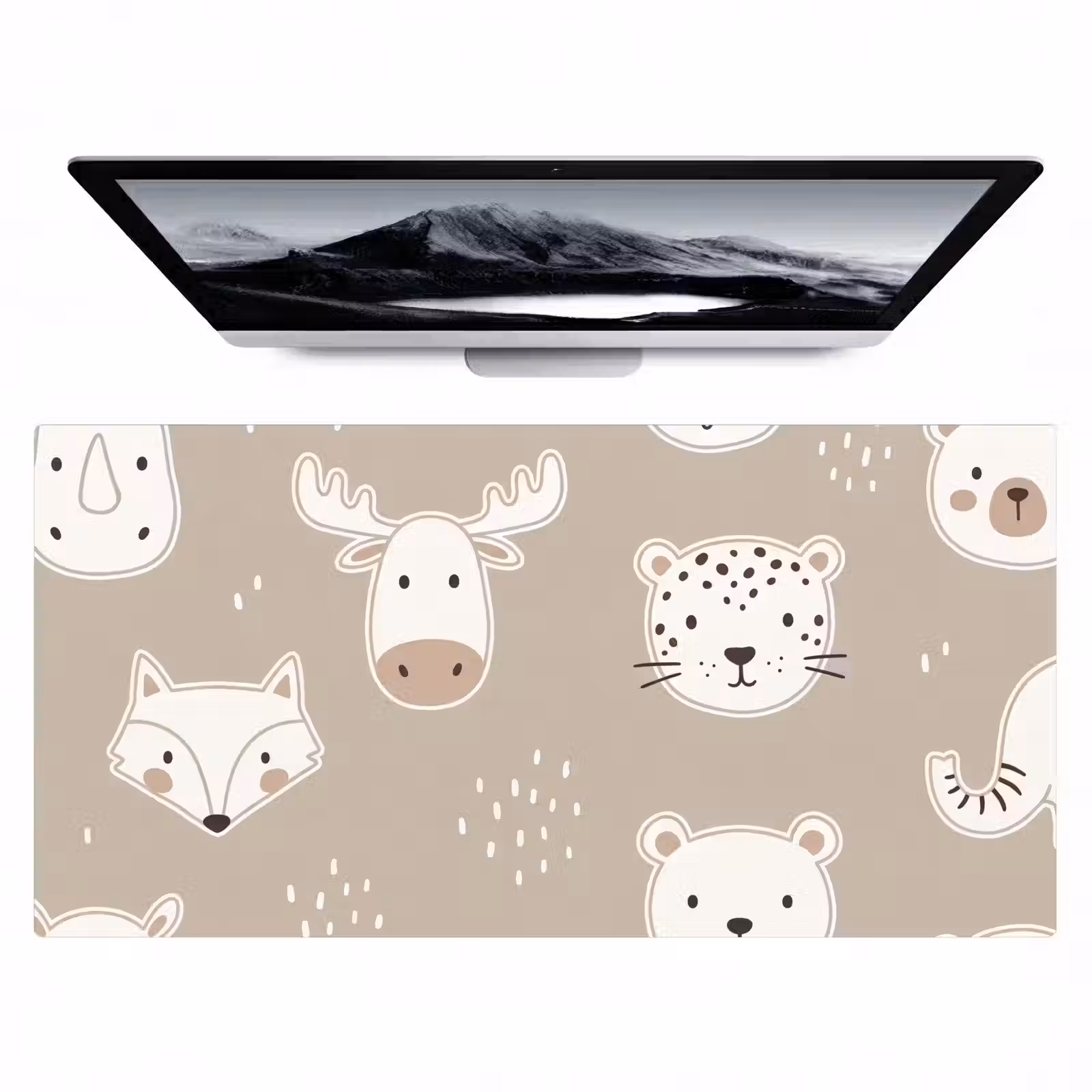 Bureau onderlegger - Dieren - Patroon - Illustratie - Modern - Beige — 1