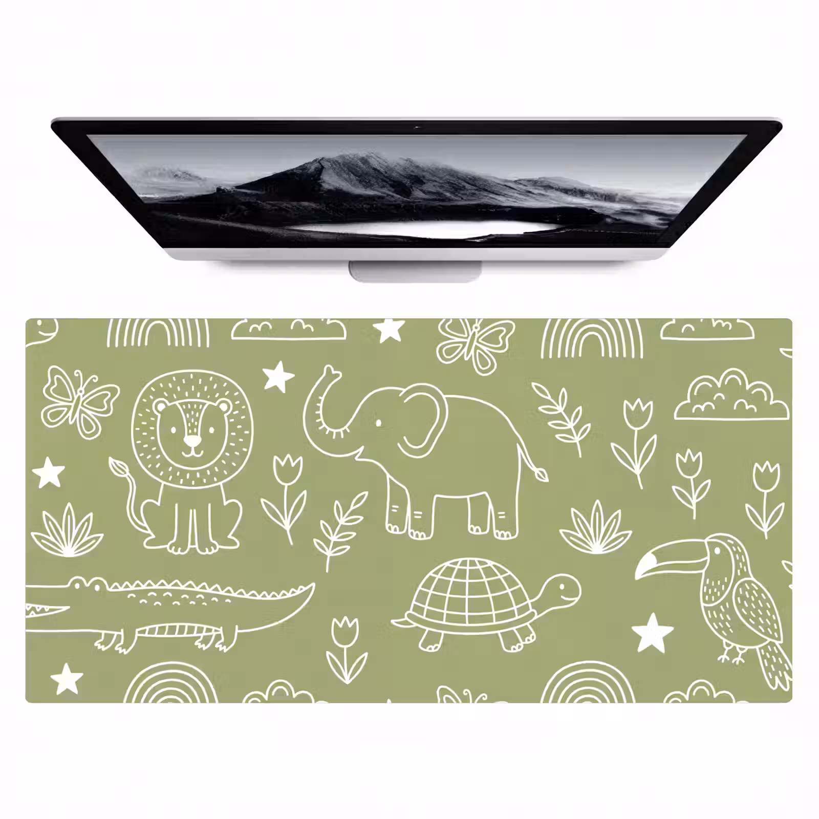 Bureau onderlegger - Dieren - Patroon - Illustratie - Natuur - Groen — 1