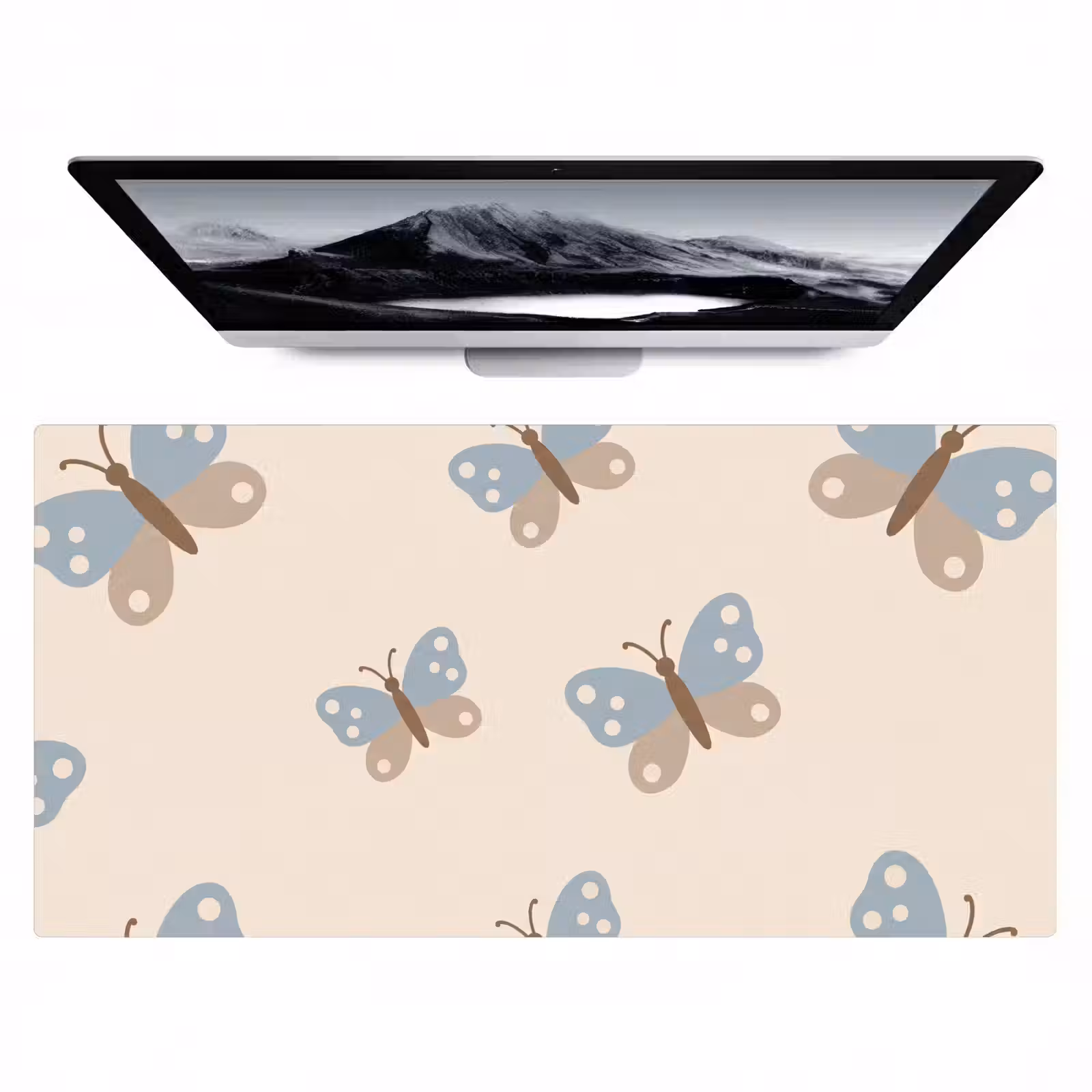 Bureau onderlegger - Insect - Vlinderpatroon - Abstract - Blauw - Beige — 1