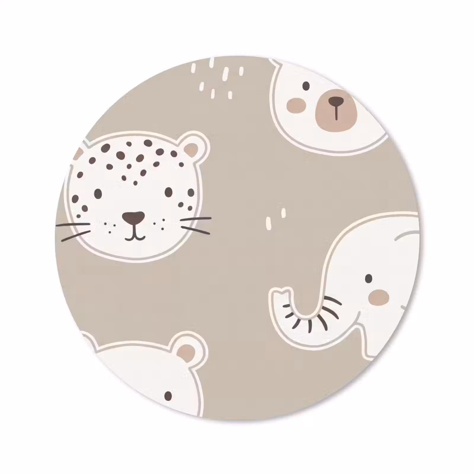 Muismat - Dieren - Patroon - Illustratie - Modern - Beige — 1