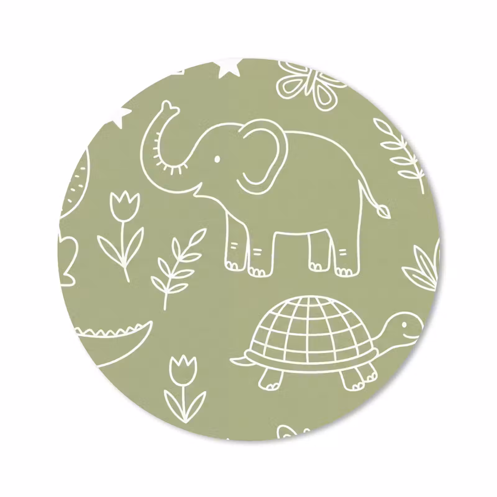 Muismat - Dieren - Patroon - Illustratie - Natuur - Groen — 1