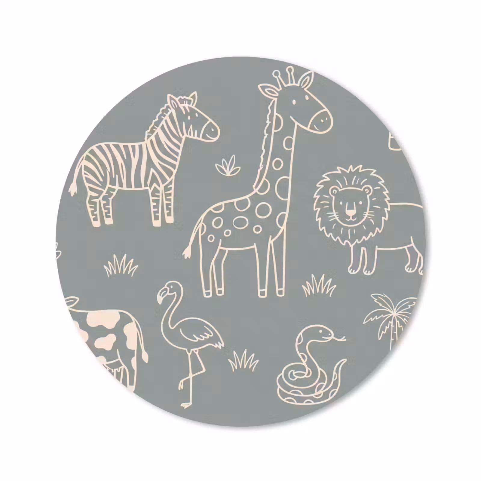 Muismat - Dieren - Safari - Patroon - Illustratie - Groen — 1