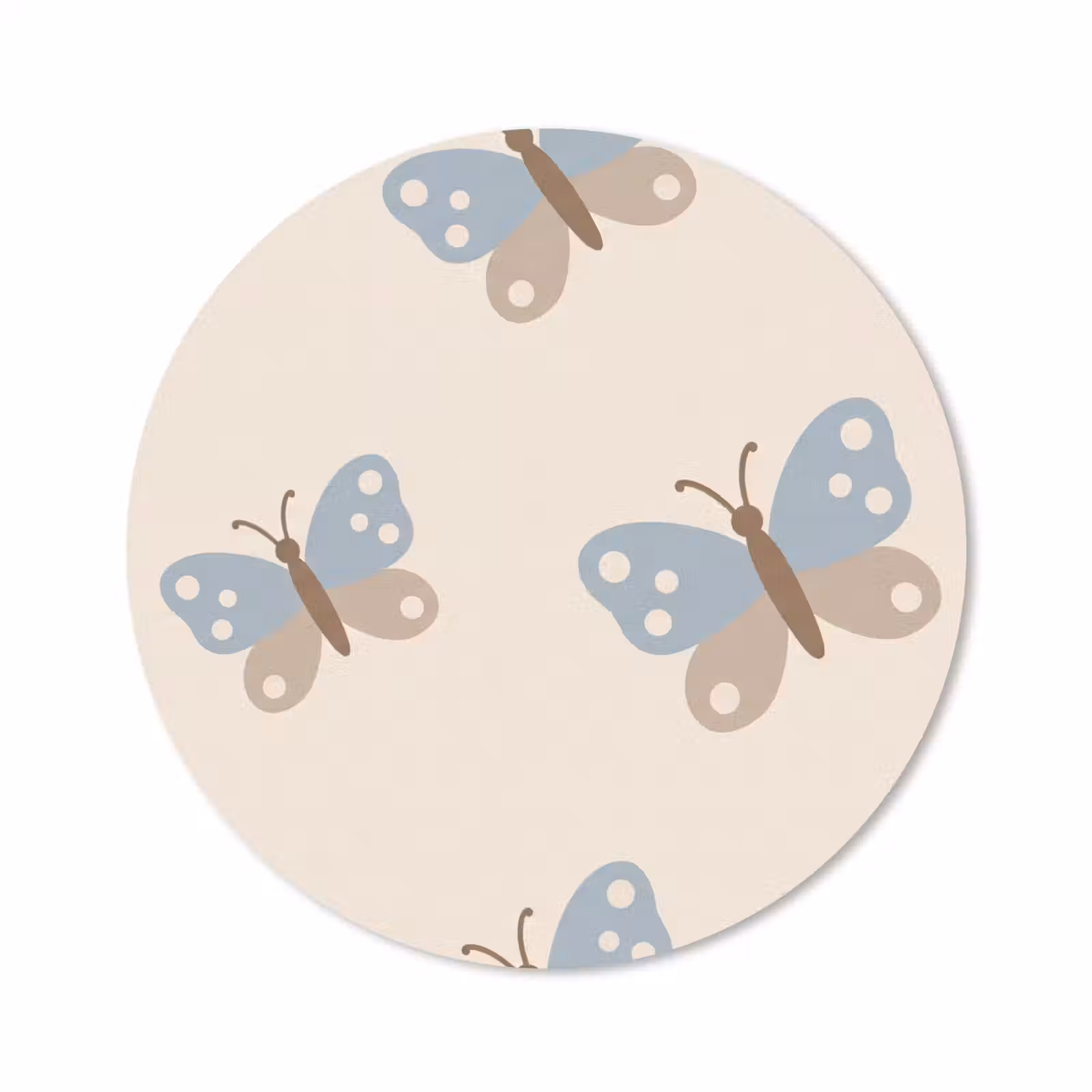 Muismat - Insect - Vlinderpatroon - Abstract - Blauw - Beige — 1