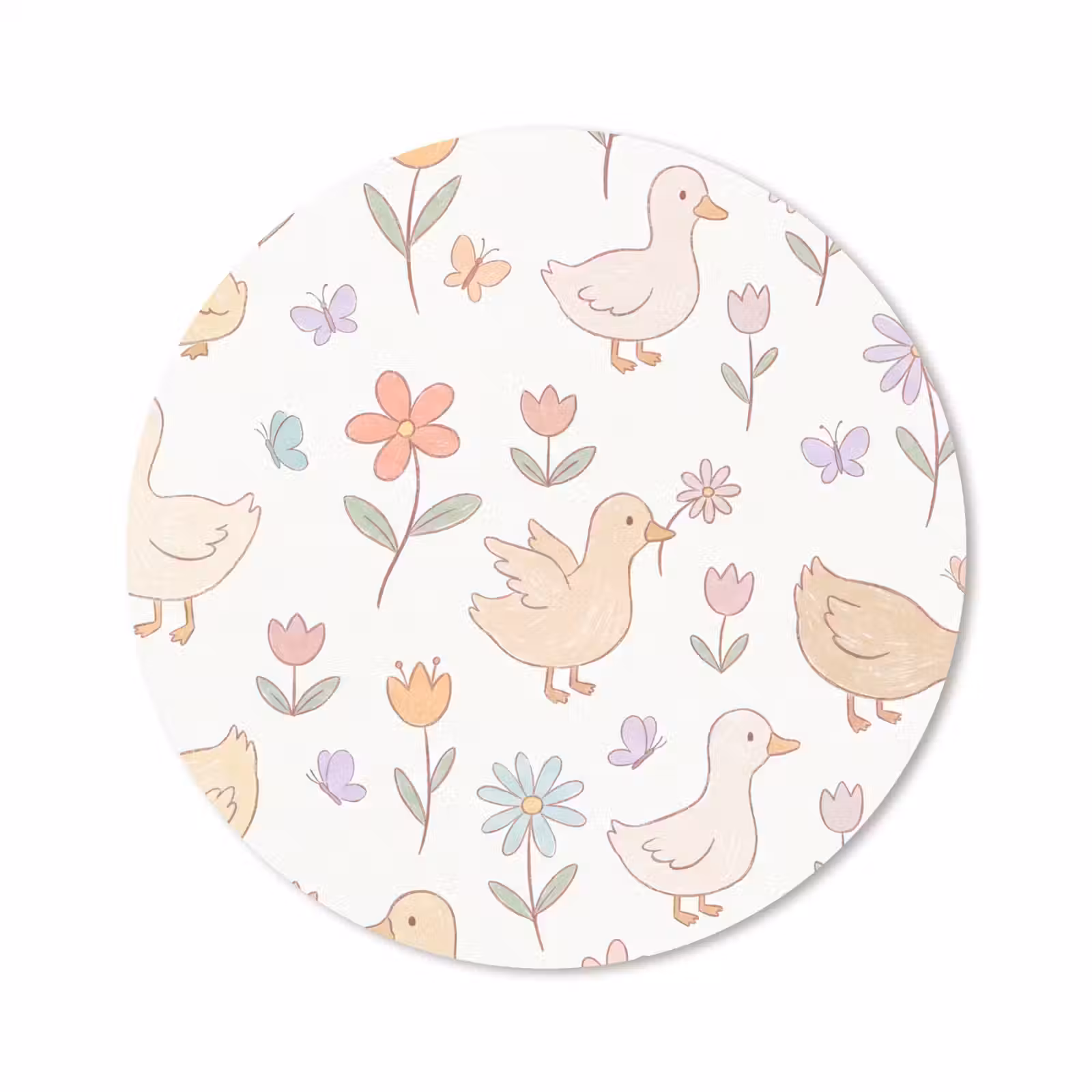 Muismat - Vogel - Bloemen - Patroon - Pastel - Dieren — 1
