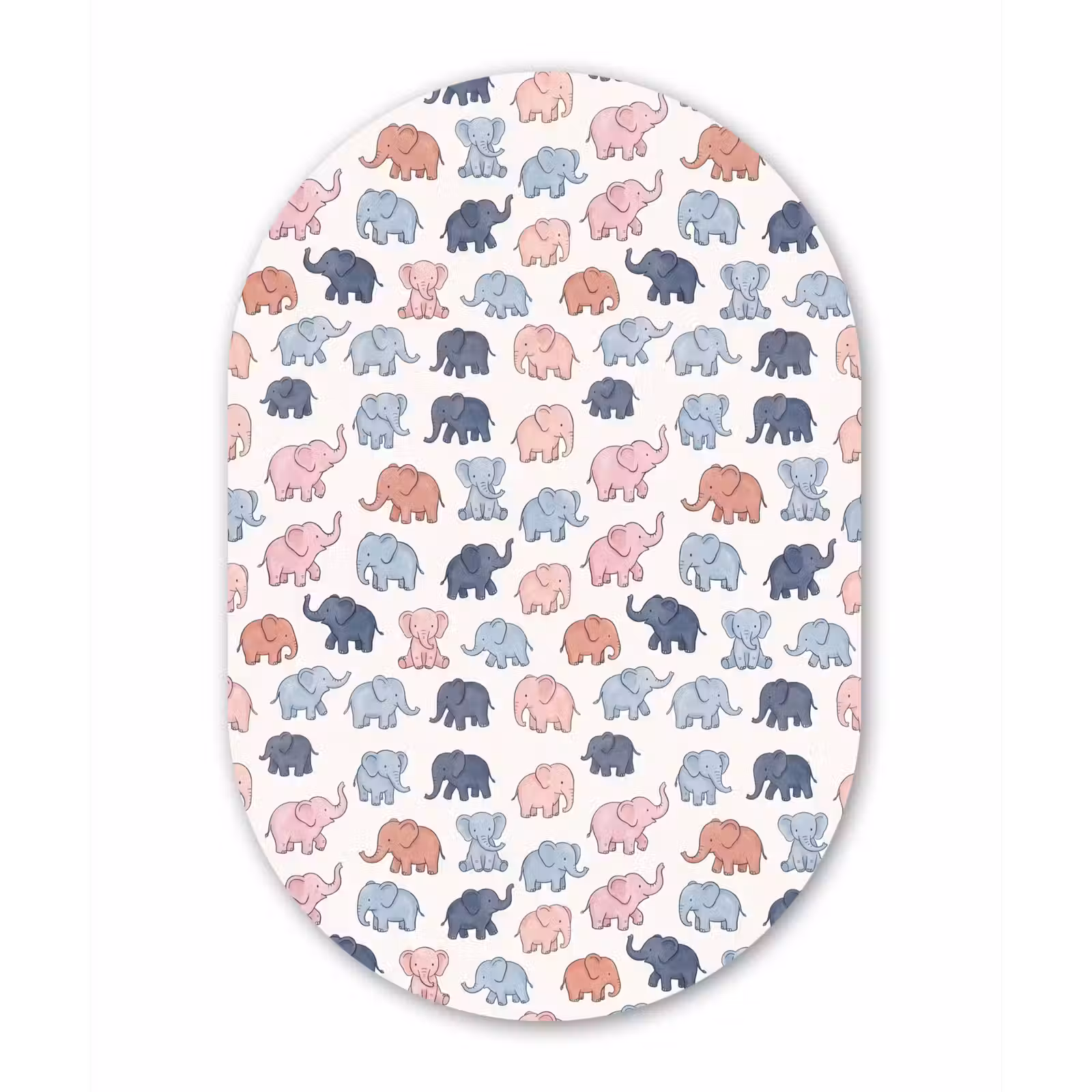 Muurovaal aluminium - Dieren - Patroon - Kinderkamer - Pastel - Speels — 1