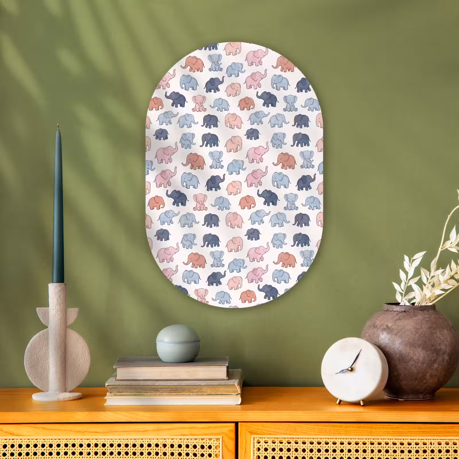 Muurovaal - Kunststof - Dieren - Patroon - Kinderkamer - Pastel - Speels — 1