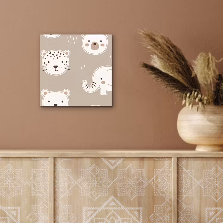 Aluminium schilderij - Dieren - Patroon - Illustratie - Modern - Beige — 5