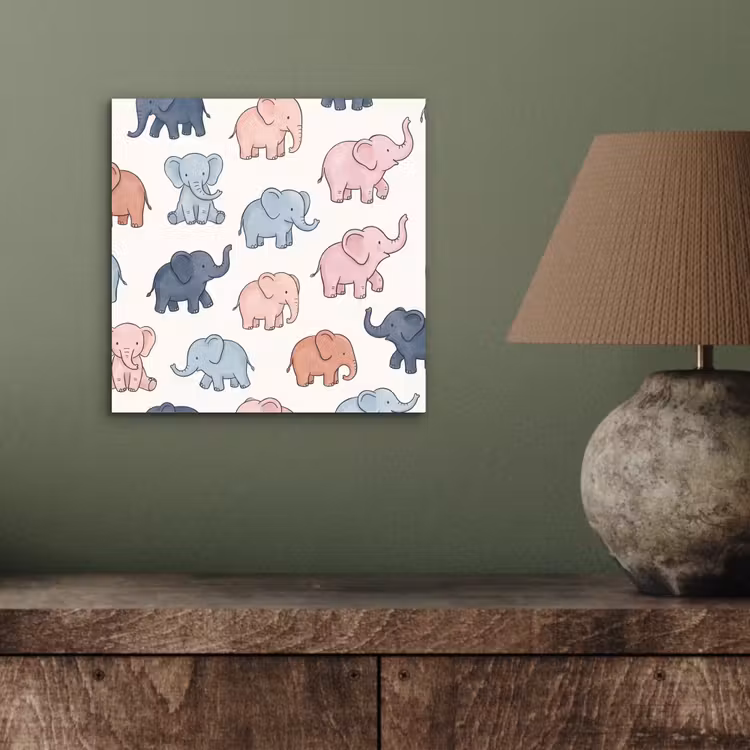 Aluminium schilderij - Dieren - Patroon - Kinderkamer - Pastel - Speels — 3