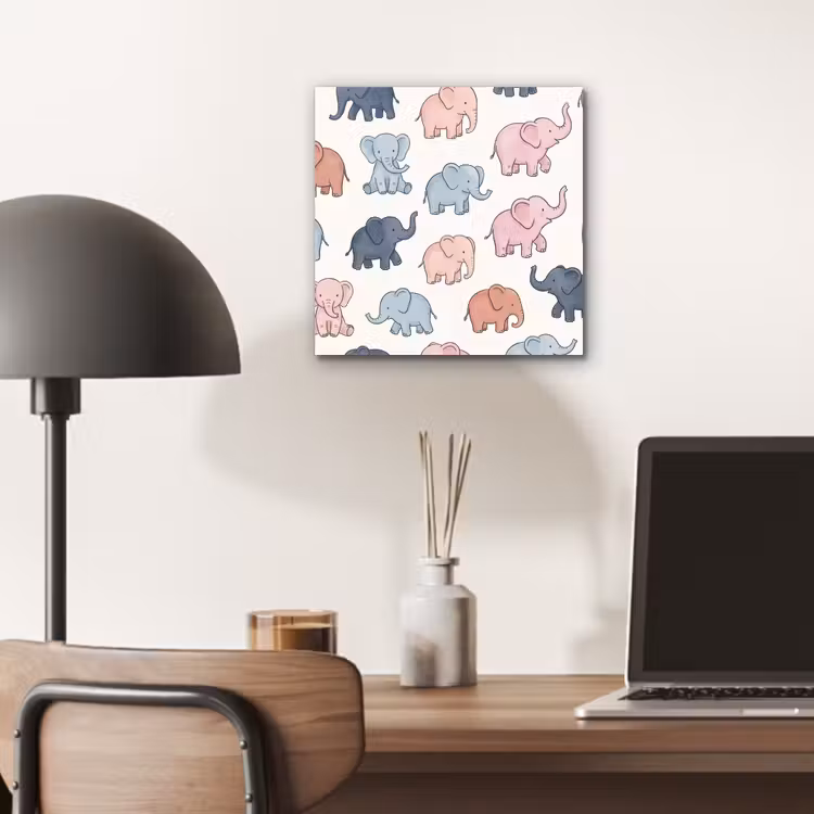 Aluminium schilderij - Dieren - Patroon - Kinderkamer - Pastel - Speels — 6
