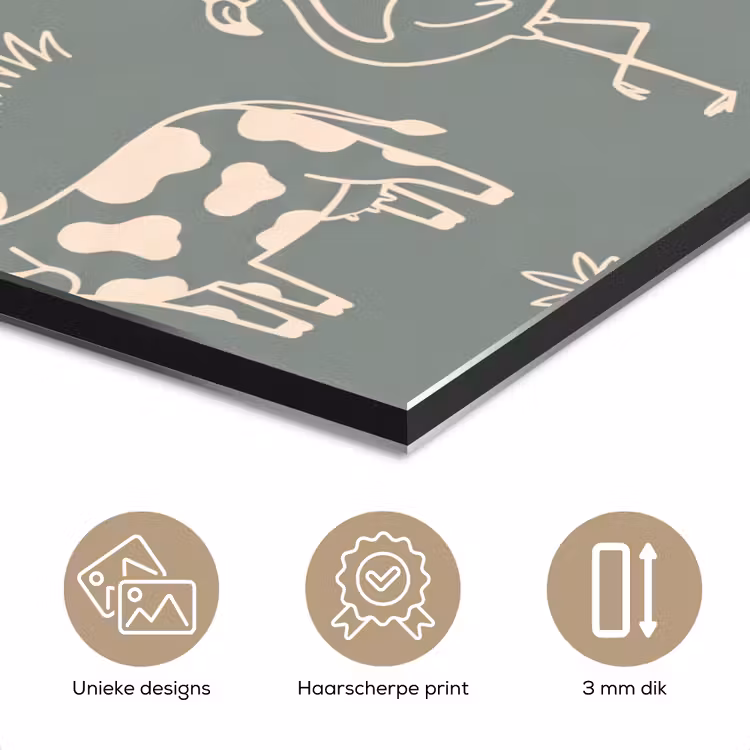 Aluminium schilderij - Dieren - Safari - Patroon - Illustratie - Groen — 7