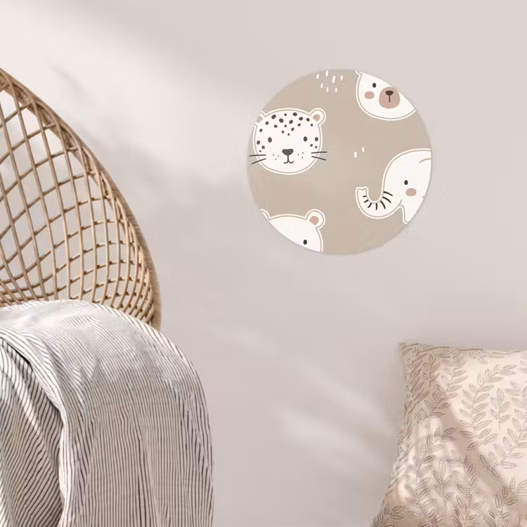 Behangcirkel - Dieren - Patroon - Illustratie - Modern - Beige — 5