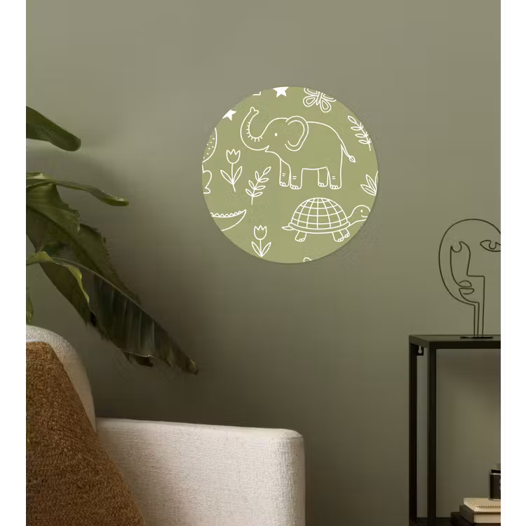 Behangcirkel - Dieren - Patroon - Illustratie - Natuur - Groen — 3