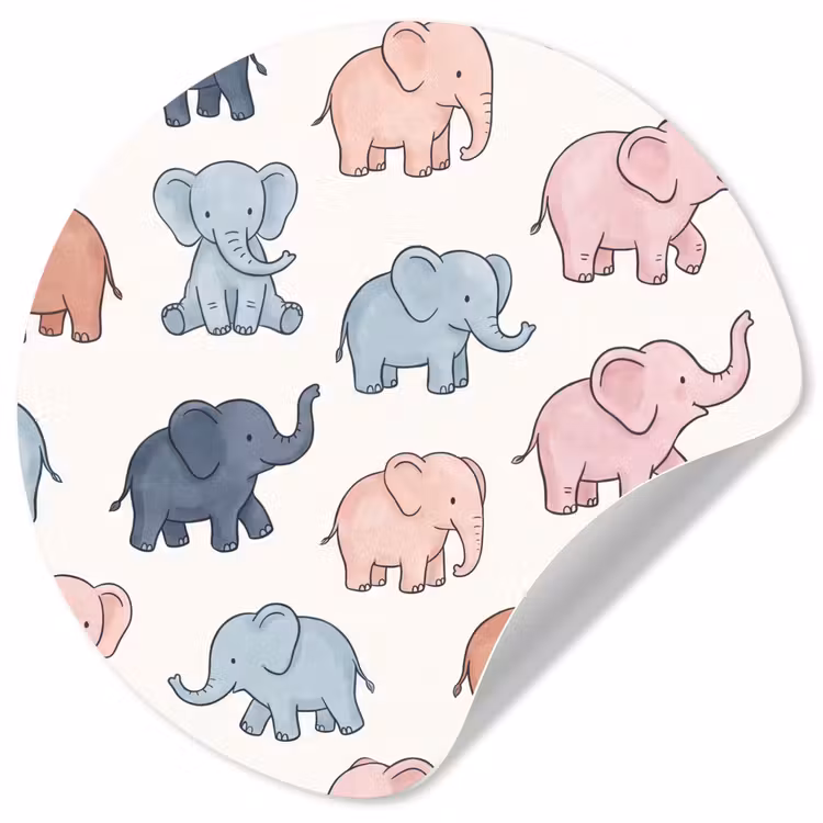 Behangcirkel - Dieren - Patroon - Kinderkamer - Pastel - Speels — 1