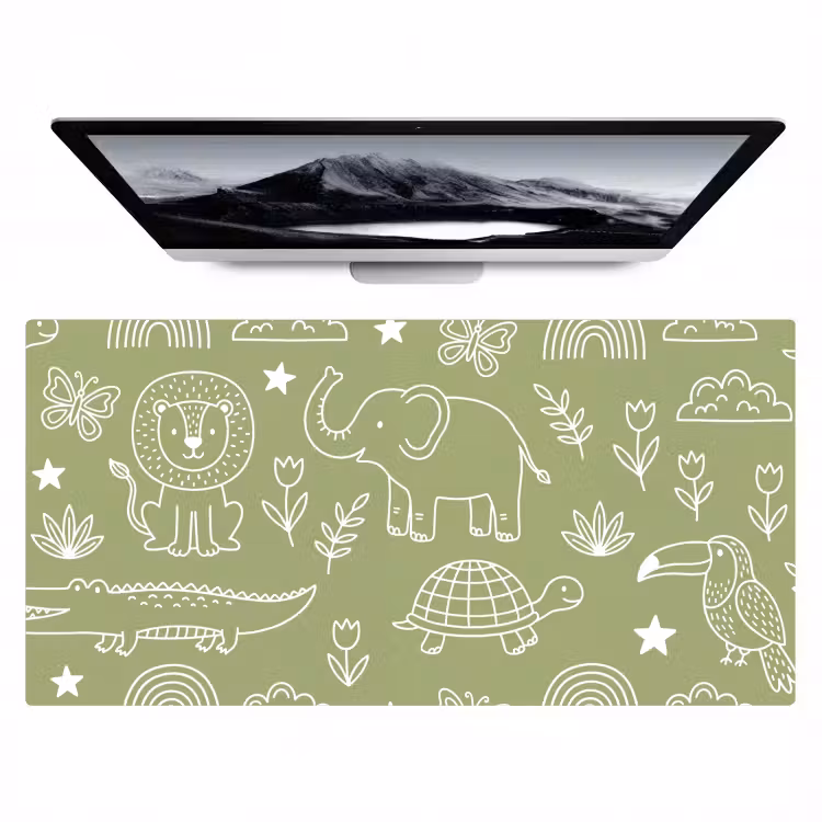 Bureau onderlegger - Dieren - Patroon - Illustratie - Natuur - Groen — 1