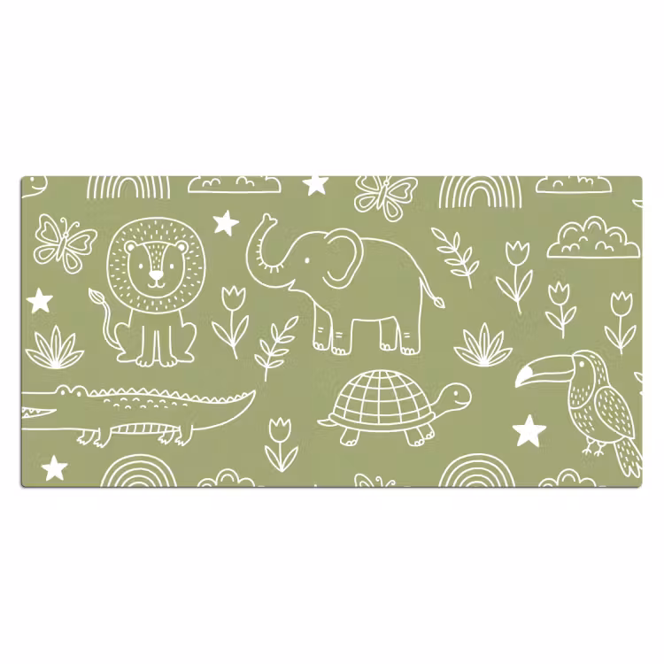 Bureau onderlegger - Dieren - Patroon - Illustratie - Natuur - Groen — 2