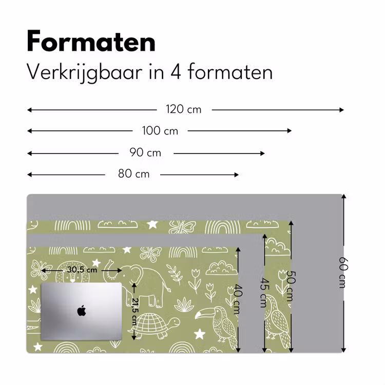 Bureau onderlegger - Dieren - Patroon - Illustratie - Natuur - Groen — 8