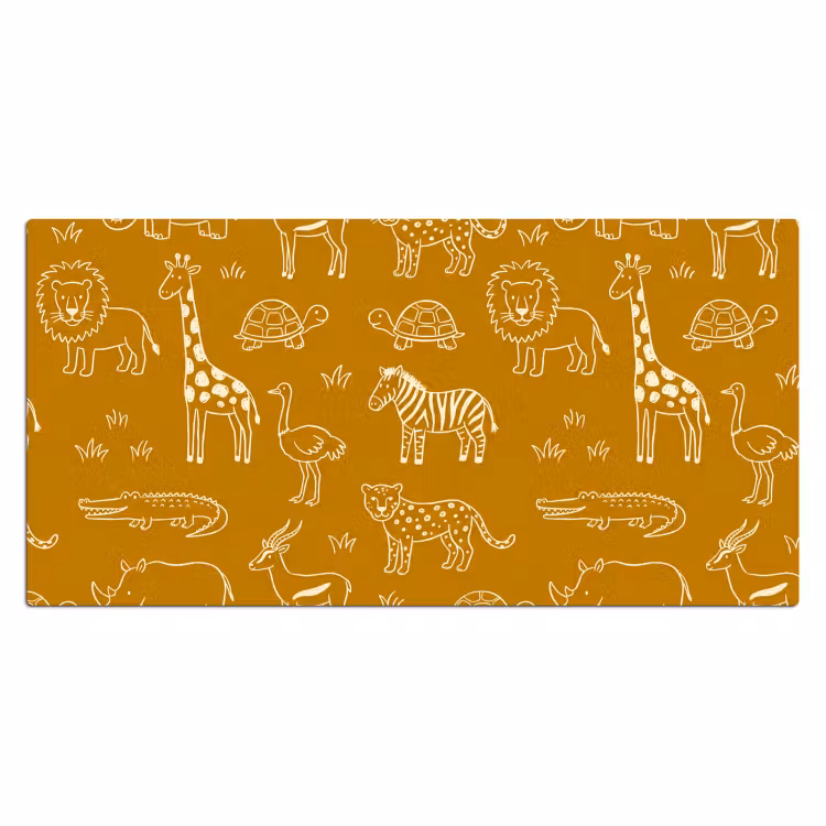 Bureau onderlegger - Dieren - Safari - Patroon - Kinderlijk - Oker — 2